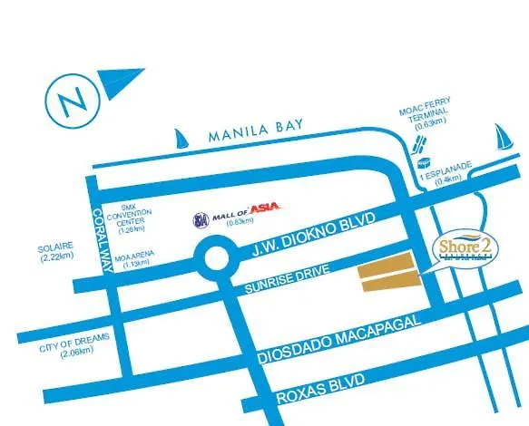 Shore 2 1Br Suite With Balcony Within Mall Of Asia Complex Pasay 0*,  Philippines
